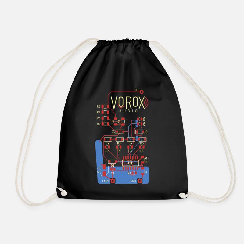 Audio Circuit PCB Art - Drawstring Bag - black