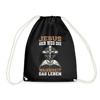 Jesus The Way The Truth The Christian Life - Drawstring Bag - black - Front