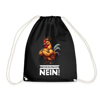 Before You Ask No Chickens Chicken Chicken Lover - Drawstring Bag - black - Front