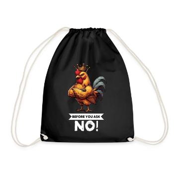 Before You Ask Chickens Chicken Chicken Lover - Drawstring Bag - black - Front