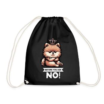 Before You Ask Pomeranian Pomeranian Pomeranian Spitz Dog - Drawstring Bag - black - Front