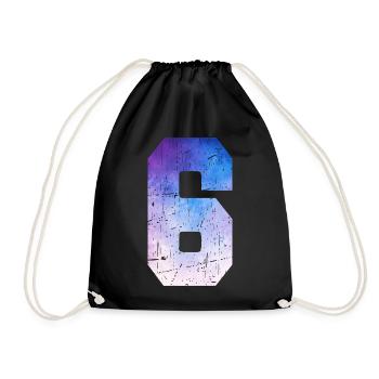 Issue 6 – 6th Anniversary Gift - Drawstring Bag - black - Front