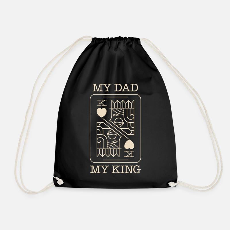 Papa, König, Pokerkarte - Turnbeutel - Schwarz