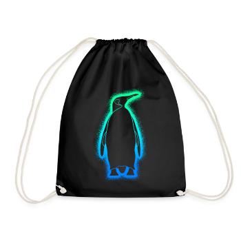 Pinguine Jungen Herren Kinder Pinguin - Turnbeutel - Schwarz - Vorne