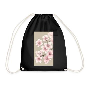 Sakura Cerisier Fleur - Sac de sport léger - noir - Devant