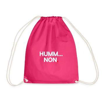 SUMM... NEIN | Minimalistischer humoristischer Ausdruck - Turnbeutel - Fuchsia - Vorne