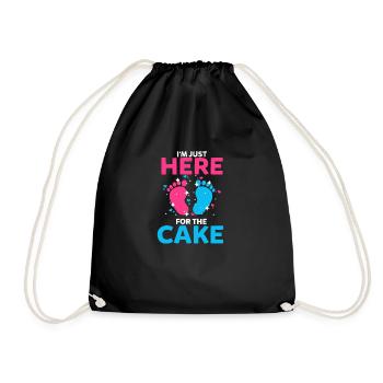 I'm Just Here For The Cake Gender Reveal - Drawstring Bag - black - Front