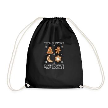 Tech Support I'm Here To Delete Your Cookies - Drawstring Bag - black - Front