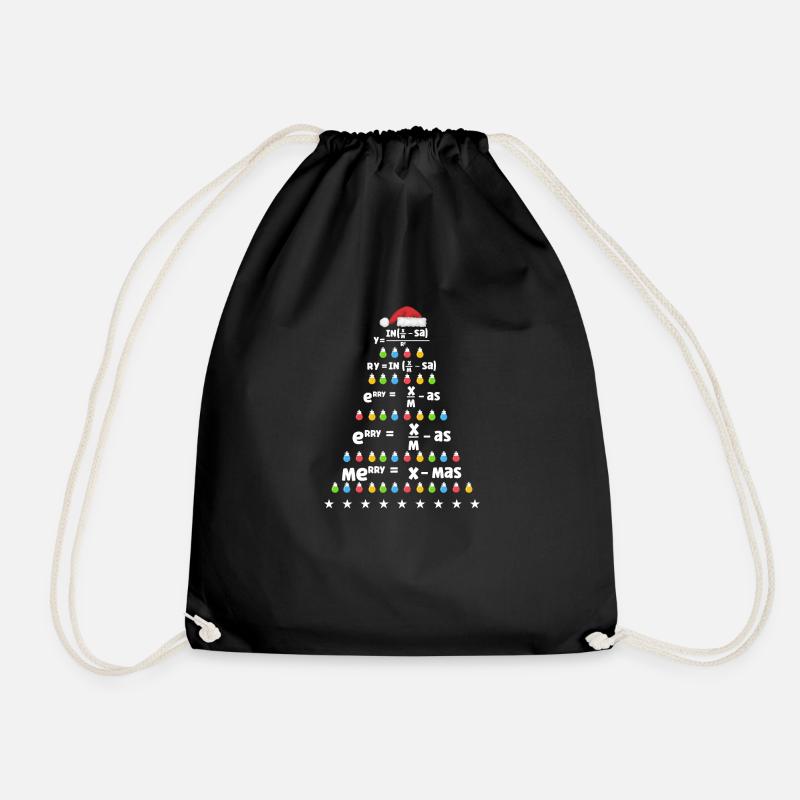 Mathe Weihnachtsbaum Matheformel Mathematik Xmas - Turnbeutel - Schwarz