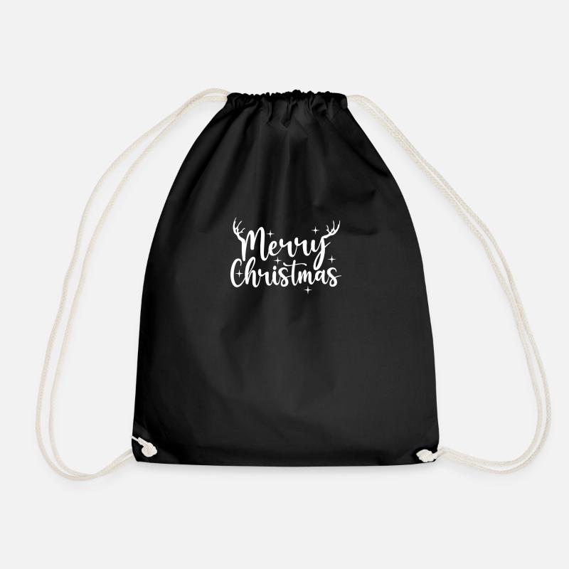 Joyeux Noël Rennes Lettrage de Noël - Sac de sport léger - noir