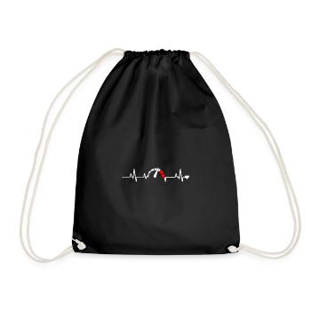 Heartbeat with rev counter - Drawstring Bag - black - Front