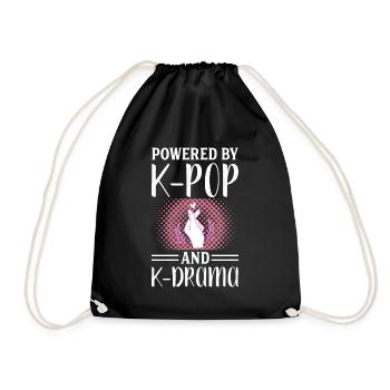 K-Pop K-Drama Kpop Kdrama Hallyu Korea South Korea - Drawstring Bag - black - Front