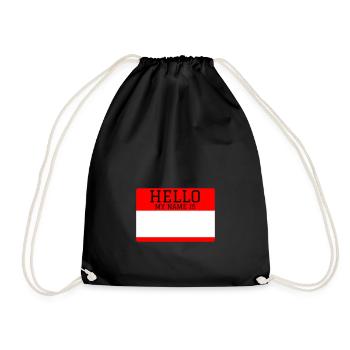 My name is Mein Name ist Namensschild - Drawstring Bag - black - Front
