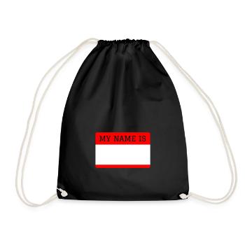 My name is Mein Name ist Namensschild - Drawstring Bag - black - Front