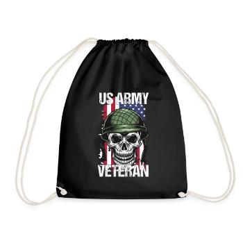 US Armee Soldat Flagge Geschenk - Turnbeutel - Schwarz - Vorne