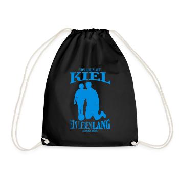 Kiel Fußball Fans Geschenk - Turnbeutel - Schwarz - Vorne