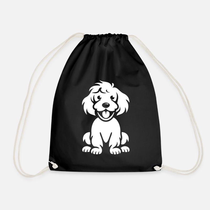 Cocker Spaniel Dog - Drawstring Bag - black