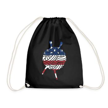 Crocheteur Us Flag Crochet - Sac de sport léger - noir - Devant