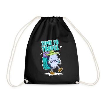 Time traveler watch for black shirts - Drawstring Bag - black - Front
