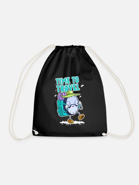 Time traveler watch for black shirts - Drawstring Bag - black