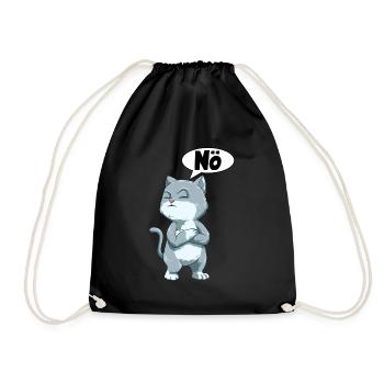 Nö Katze Kater für alle Katzenbesitzer - Turnbeutel - Schwarz - Vorne