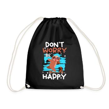 Sloth Hang Out Cozy - Drawstring Bag - black - Front