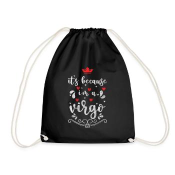 Zodiac sign, birth, characteristics, element - Drawstring Bag - black - Front