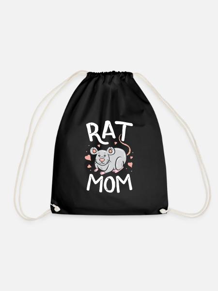 Ratte Mama Lustige Retro Haustier Maus Ratte Nagetier Geschenk - Turnbeutel - Schwarz