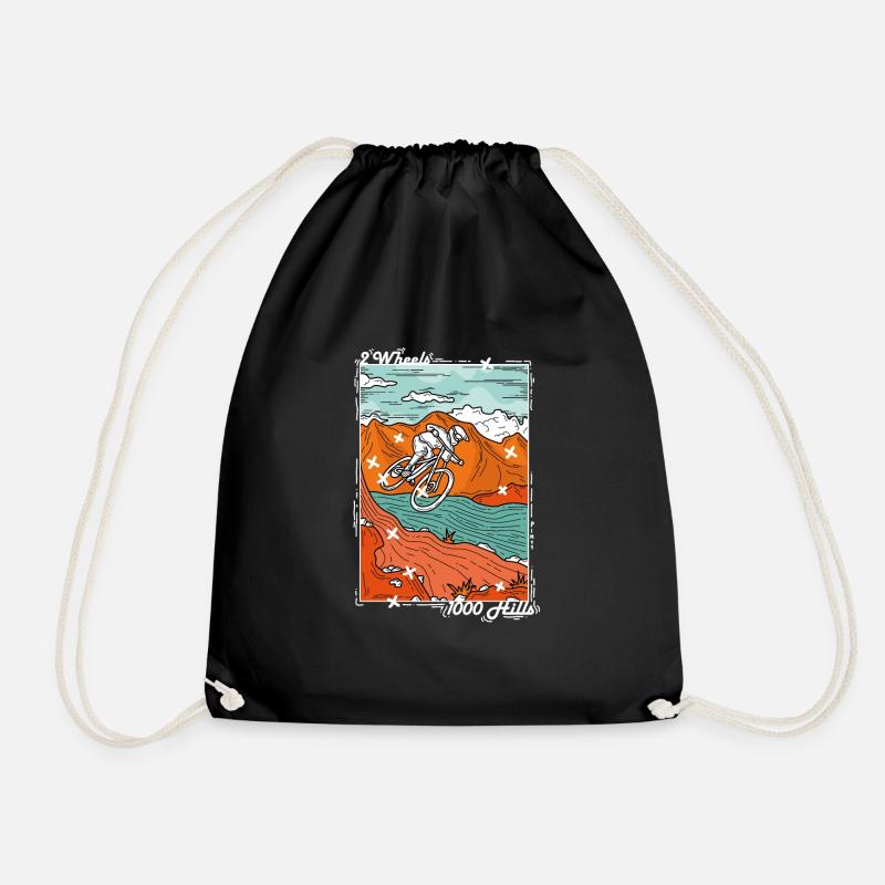 Downhill (white) - Drawstring Bag - black