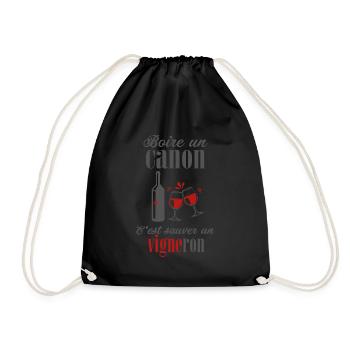 Vigneron vins raisins cave - Sac de sport léger - noir - Devant