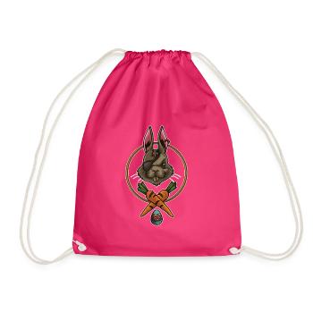 Osterhase Pirat | Frohe Ostern Augenklappe - Turnbeutel - Fuchsia - Vorne