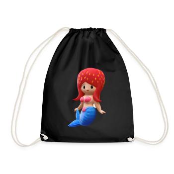 Sirène aux fraises - Sac de sport léger - noir - Devant