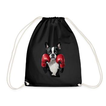 Boston Terrier - Turnbeutel - Schwarz - Vorne