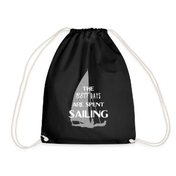 Sailing sailors water sports sailboat gift dinghy - Drawstring Bag - black - Front