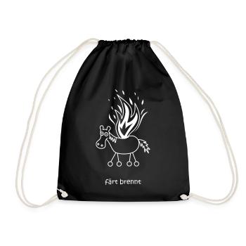 färt brennt, färt mit Rädern, Feuer, grillen Pferd - Turnbeutel - Schwarz - Vorne