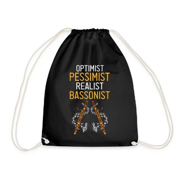 Bassoon Wind Instrument Design for Bassoonist - Drawstring Bag - black - Front