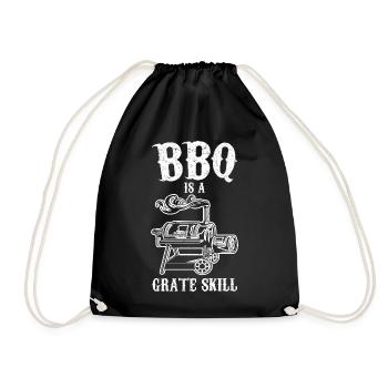 Fleisch und Bier | Grillen Grillmeister Geschenke - Turnbeutel - Schwarz - Vorne