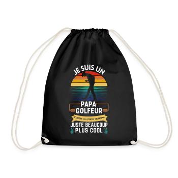 Father's Day T-shirt - Cool Golfer Dad - Drawstring Bag - black - Front