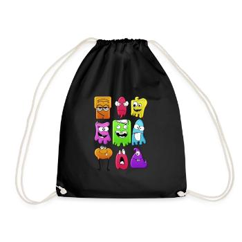 Funny ghosts - Drawstring Bag - black - Front