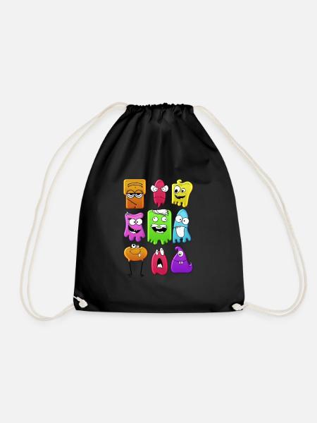 Funny ghosts - Drawstring Bag - black