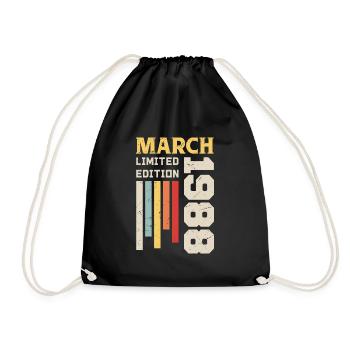 Mars 1988 - Cadeau anniversaire Mars 1988 Mars - Sac de sport léger - noir - Devant