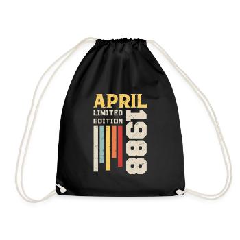 Avril 1988 - Cadeau anniversaire Avril 1988 Avril - Sac de sport léger - noir - Devant
