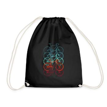 Bicycle Road Bike Vintage Retro Grunge - Drawstring Bag - black - Front