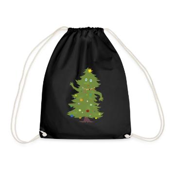 Weihnachtsbaum - Turnbeutel - Schwarz - Vorne