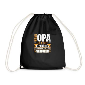 Handwerker Opa Geschenk - Super Vatertagsgeschenk - Turnbeutel - Schwarz - Vorne