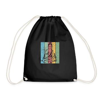Buddha meditation shirt - Drawstring Bag - black - Front