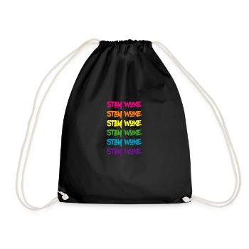 Stay Woke Pride Rainbow - Drawstring Bag - black - Front