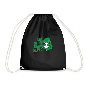 Eat Sleep Rawr Repeat Sweet Dinosaur Gift - Drawstring Bag - black - Front