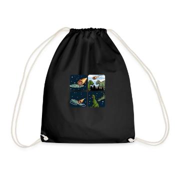 Earth is Flat | Flat Earth T-Shirt - Drawstring Bag - black - Front