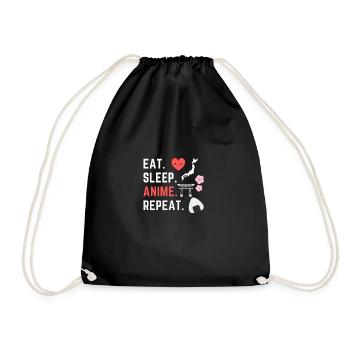 Eat Sleep Anime Repeat idée cadeau pour Otaku - Sac de sport léger - noir - Devant